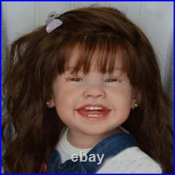 Lovely 28 Handmade Reborn Baby Doll Painted Toddler Girl Rooted Hair Cloth Body Lovely 28 Handmade Reborn Baby Doll Painted Toddler Girl Rooted Hair Cloth Body