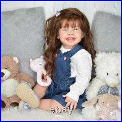 Lovely 28 Handmade Reborn Baby Doll Painted Toddler Girl Rooted Hair Cloth Body