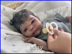 Mick Awake By Adrie Stoete Reborn Doll With COA aa Biracial Baby Doll Curly Hair