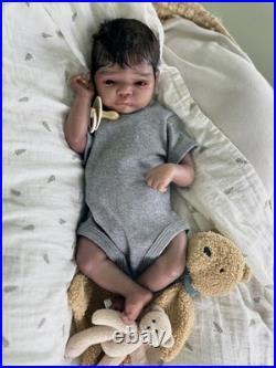 Mick Awake By Adrie Stoete Reborn Doll With COA aa Biracial Baby Doll Curly Hair