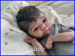 Mick Awake By Adrie Stoete Reborn Doll With COA aa Biracial Baby Doll Curly Hair