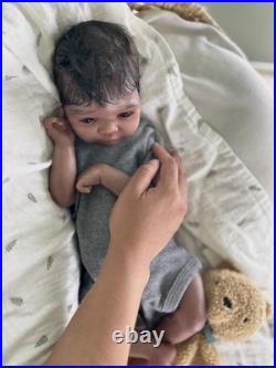 Mick Awake By Adrie Stoete Reborn Doll With COA aa Biracial Baby Doll Curly Hair