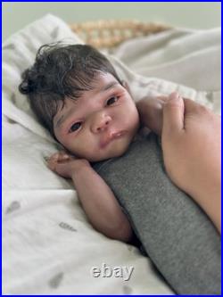 Mick Awake By Adrie Stoete Reborn Doll With COA aa Biracial Baby Doll Curly Hair