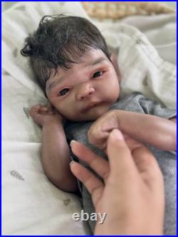 Mick Awake By Adrie Stoete Reborn Doll With COA aa Biracial Baby Doll Curly Hair