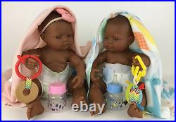 Miniland Doll Twins Boy Girl Anatomically Correct Preemie 16 AA Ethnic New