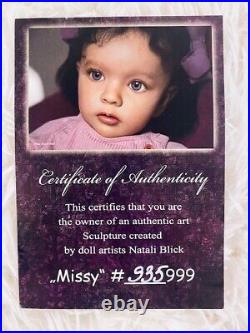 Missy Reborn doll 23 Natali Blick (SOLE) COA, Arina Hristova Free ship Missy Reborn doll 23 Natali Blick (SOLE) COA, Arina Hristova Free ship