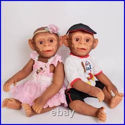 Monkey Twins Reborn Baby Dolls 22in Realistic Newborn Dolls Full Silicone Vinyl Monkey Twins Reborn Baby Dolls 22in Realistic Newborn Dolls Full Silicone Vinyl
