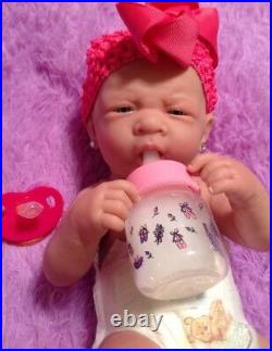 My Adorable Baby Girl! Berenguer Preemie Lifelike Reborn Doll W Pacifier, Bottle