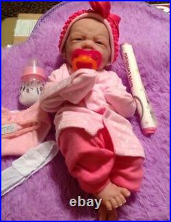 My Adorable Baby Girl! Berenguer Preemie Lifelike Reborn Doll W Pacifier, Bottle