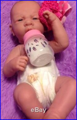 My Dream Baby Girl! Berenguer Preemie Lifelike Reborn Doll W Pacifier, Bottle