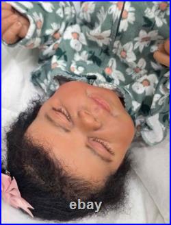 NEW 18 Reborn AA Baby Doll With Rooted Curly Hair Pascale Sculpt