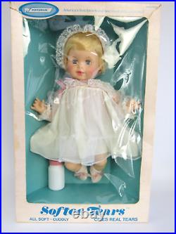 NRFB Vtg 1960s Horsman 18 Softee Tears Blonde Large Baby Doll Irene Szor #4553