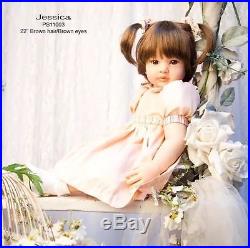 New 22 Handmade Vinyl Silicone Reborn Baby Doll Lifelike Doll Girl Gift Jessica