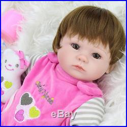New 2PC Handmade Children Doll Girl Newborn Lifelike Vinyl Alive Reborn Baby