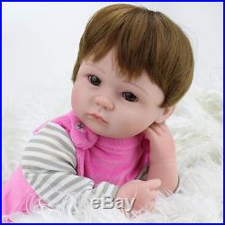 New 2PC Handmade Children Doll Girl Newborn Lifelike Vinyl Alive Reborn Baby