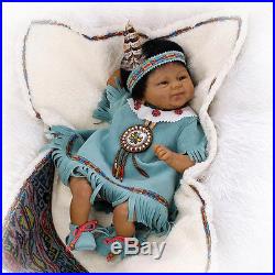 New Handmade Lifelike Reborn Indian Baby Girl Silicone Soft Vinyl Dolls +Clothes