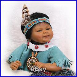 New Handmade Lifelike Reborn Indian Baby Girl Silicone Soft Vinyl Dolls +Clothes