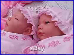 New Sculpt By Artist Sunbeambabies Lifelike Child`s First Reborn Baby Twin Dolls