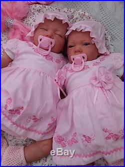 New Sculpt By Artist Sunbeambabies Lifelike Child`s First Reborn Baby Twin Dolls