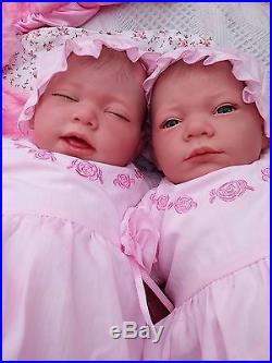 New Sculpt By Artist Sunbeambabies Lifelike Child`s First Reborn Baby Twin Dolls