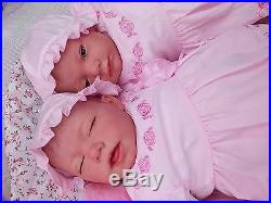 New Sculpt By Artist Sunbeambabies Lifelike Child`s First Reborn Baby Twin Dolls