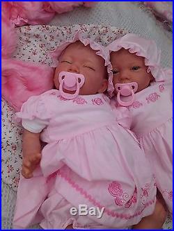 New Sculpt By Artist Sunbeambabies Lifelike Child`s First Reborn Baby Twin Dolls