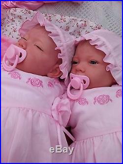 New Sculpt By Artist Sunbeambabies Lifelike Child`s First Reborn Baby Twin Dolls