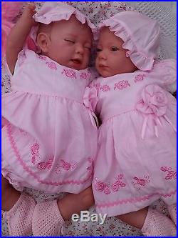 New Sculpt By Artist Sunbeambabies Lifelike Child`s First Reborn Baby Twin Dolls