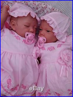 New Sculpt By Artist Sunbeambabies Lifelike Child`s First Reborn Baby Twin Dolls