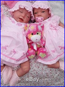 New Sculpt By Artist Sunbeambabies Lifelike Child`s First Reborn Baby Twin Dolls