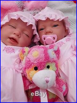 New Sculpt By Artist Sunbeambabies Lifelike Child`s First Reborn Baby Twin Dolls