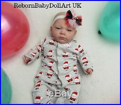 Newborn Christmas Reborn Baby Girl Doll (with extras) by RebornBabyDollArtUK