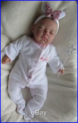 Newborn Reborn Baby Girl Doll Bunny Sleeping Closed Eyes. #RebornBabyDollArtUK