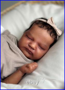 OOAK Reborn Baby Quinlyn by Bonnie Brown & Adrie Stoete Biracial QUICK Ship