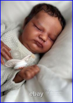 OOAK Reborn Baby Quinlyn by Bonnie Brown & Adrie Stoete Biracial QUICK Ship