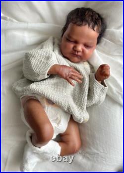 OOAK Reborn Baby Quinlyn by Bonnie Brown & Adrie Stoete Biracial QUICK Ship