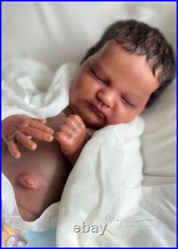 OOAK Reborn Baby Quinlyn by Bonnie Brown & Adrie Stoete Biracial QUICK Ship