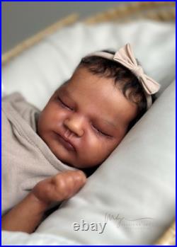 OOAK Reborn Baby Quinlyn by Bonnie Brown & Adrie Stoete Biracial QUICK Ship