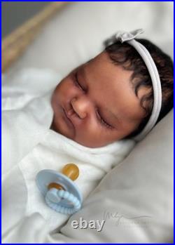 OOAK Reborn Baby Quinlyn by Bonnie Brown & Adrie Stoete Biracial QUICK Ship