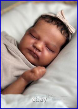 OOAK Reborn Baby Quinlyn by Bonnie Brown & Adrie Stoete Biracial QUICK Ship