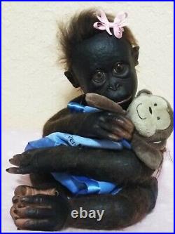 Ooak Ashton Drake Reborn baby BONOBO Monkey/Chimp? 22 Therapy doll