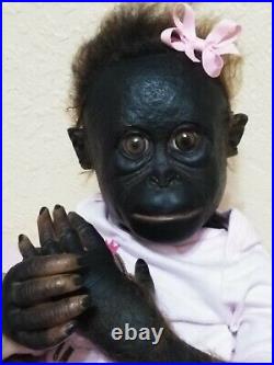 Ooak Ashton Drake Reborn baby BONOBO Monkey/Chimp? 22 Therapy doll