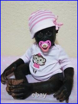 Ooak Ashton Drake Reborn baby BONOBO Monkey/Chimp? 22 Therapy doll