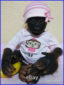 Ooak Ashton Drake Reborn baby BONOBO Monkey/Chimp? 22 Therapy doll