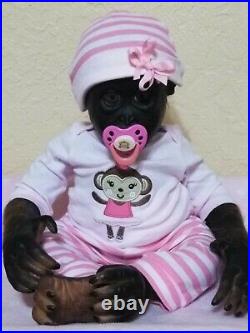 Ooak Ashton Drake Reborn baby BONOBO Monkey/Chimp? 22 Therapy doll