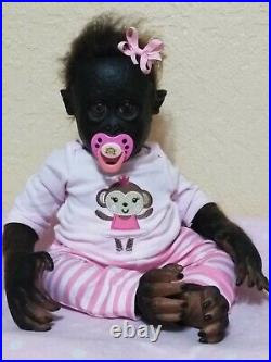 Ooak Ashton Drake Reborn baby BONOBO Monkey/Chimp? 22 Therapy doll