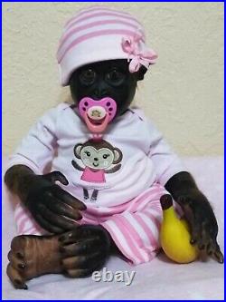 Ooak Ashton Drake Reborn baby BONOBO Monkey/Chimp? 22 Therapy doll