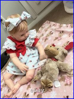 Ooak Reborn Holly Big Reborn Baby Doll. Rooted Hair. Weighted. Darling Blue Eyes