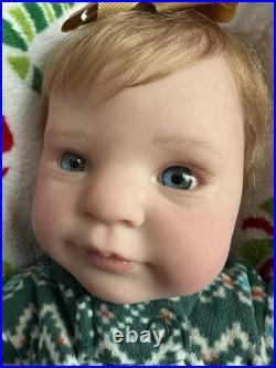 Ooak Reborn Holly Big Reborn Baby Doll. Rooted Hair. Weighted. Darling Blue Eyes