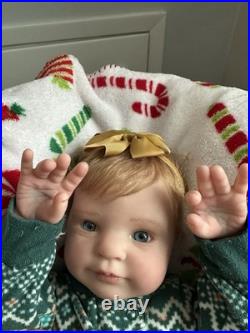 Ooak Reborn Holly Big Reborn Baby Doll. Rooted Hair. Weighted. Darling Blue Eyes